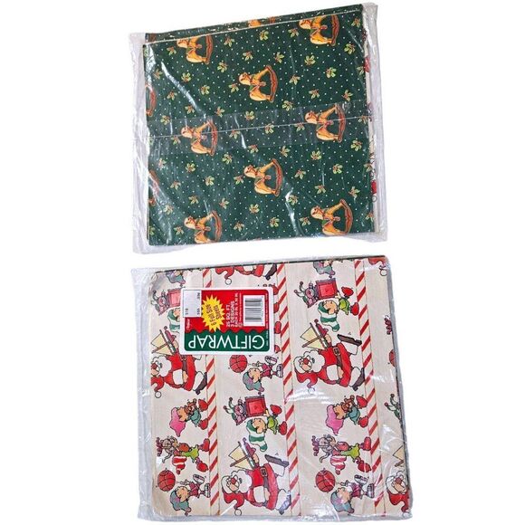 Vintage Christmas Gift Wrap 2 Packs 6 Sheets Per Pack 20" x 30" Wrapping Paper - Picture 1 of 4